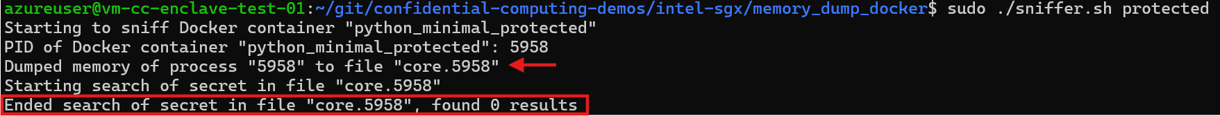Memory dump dell&rsquo;applicazione protetta